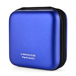 alavisxf xx CD Case, 48 Capacity Hard EVA Blu-ray Storage Orangier Wallet Bag Protable CD Case Holder for Car Home Travel (Blue48, 48 Capacity)