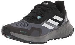adidas Womens Terrex Soulstride RAIN.RDY Trail Running Shoes black/crystal white/mint ton 7