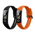 kwmobile Straps Compatible with HONOR Band 5 / Band 4 Straps - 2x Replacement Silicone Watch Bands