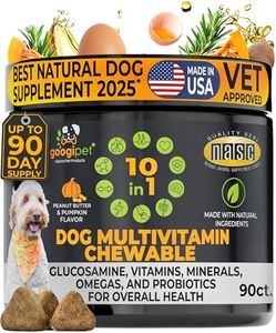 Googipet Premium 10 in 1 Dog Vitamins Multivitamin Chewable w/Dog Probiotics for Gut Health, Dog Vitamins and Supplements w/Vitamin C & Glucosamine for Joint Support (Peanut Butter & Pumpkin Flavor)