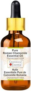 Greenwood Essential Pure Roman Chamomile Essential Oil (Chamaemelum nobile) with Glass Dropper 100% Natural Therapeutic Grade Steam Distilled for Personal Care 5ml (0.16oz)