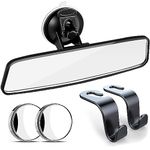 Car Mirror, Rear View Mirror for Driving Test 360° Adjustable Driving Instructor Mirror Car Interior Mirror with Suction Cup Wide Angle Rearview Mirror (with Hooks)