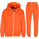 A2Z 4 Kids Kids Girls Boys Plain Tracksuit - T.S Plain Orange, 9-10 Years