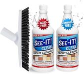 SEE-IT! Grout Cleaner 2-Pack with Floor Brush, 32 Fl. Oz. Each, Surface Safe Deep Cleaning Grout & Tile Acid Free Solution & Grout Brush for Tile Floors, Clean