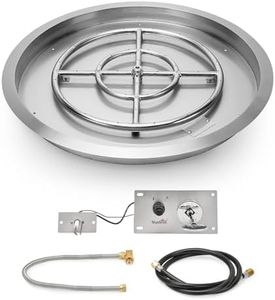 Stanbroil 19 inch Round Drop-in Fire Pit Pan with Spark Ignition Kit Natural Gas Version, Rated for up to 92,000 BTU’s