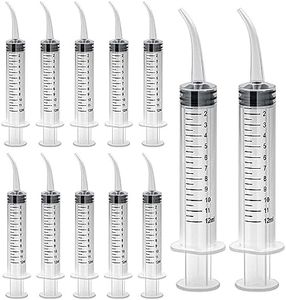 20 Pcs 12ml Dental Plastic Syringe Sterile Individual Wrap,with Curved Tip Plastic Syringes Dental Irrigation Syringe for Science Labs, Oral Dental Care，Feeding Pets, Oil or Glue Applicator (12ml)