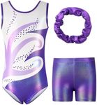 Valcatch Leotards for Girls Gymnastics Kids Toddler Gymnastics Shorts and Hairband One Piece Dancing Ballet Bodysuit Practice Jumpsuit 5-12 Years