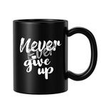 BLISSart Coffee Mug, Chai Cup, Milk Mugs, Tea Cups, Ceramic Motivational Quotes Printed Mugs Gift for Men, Boys, Student, Kids, Friends, Colleague, Office, (Single Piece, Black, 350ml)