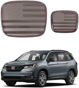 Front Grille Rear Tailgate Emblem Cover Compatible with Honda Pilot 2019-2022/ Passport 2019-2025, Smoked Front Rear Emblem Badge Logo Cover Trim Sticker Decal Protector Accessories, ABS (Grey1)
