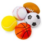 Boley Mini Sports Ball Set - 5 Pack Soft Small Kids Balls to Play - Mini Basketball, Mini Football, and More! Kid and Toddler Playground Ball Set - Outside or Inside Use