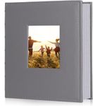 RECUTMS Photo Albums 6x4 Photo Album 200 Pockets Photo Book White Page Memo Space Album Slide in Photos Premium Leather Cover For Family Anniversary Wedding Children Holiday Album (Gray)