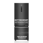 Haier 325 L, 3 Star, Convertible 14-in-1, Triple Inverter & Fan Motor Technology, with Display Frost Free, Bottom Mounted Double Door Refrigerator (HEB-333GB-P, GE Black)