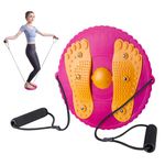 Waist Twisting Disc, Waist Whisper Body Shaping Waist Twisting Board Waist twister With Drawstring and Massage Foot Sole Home Slimming Fitness Equipment For Women Weight Loss/Cardio Exercise (Pink)