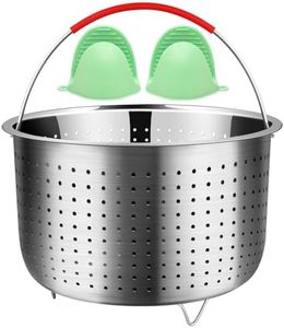 REDANT Steamer Basket for Instant Pot Accessories 6 qt, Pot Strainer Steamer for cooking, Steam Basket Stainless Steel Steamer Insert for Vegetables, Egg, Pasta (Free 2 Pcs silicone gloves), 6 Quart