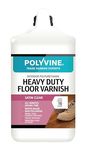 Polyvine Heavy Duty Floor Varnish Satin Finish – Quick Drying Floor Varnish – Polyurethane, Water-Based, Water Resistant Indoor Flooring Protection for Wood, Stone, Tiles, Slate (Satin, 4 Litre)