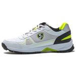 SG Unisex-Adult Scorer 6.0 Rubber Spikes Cricket Shoes, White/Black/Lime - 11 Uk