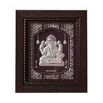 Hem Jewels Pure Silver Lord Ganesh Frame For Gift & Home Decor (7.5x6.5 Inch) (Pack of 1)