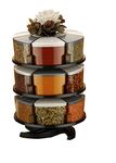 PRAMUKH FASHION 360° Spice Rack Set of 18 Piece 3 Layer Spice Set -Plastic (White and Grey-18)