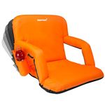 Driftsun Driftsun Stadium Seat Reclining Bleacher Chair Folding with Back/Sport Chair Reclines Perfect for Bleachers Lawns and Backyards (20" Regular, Orange)