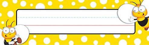 Carson Dellosa 36-Piece Buzz-Worthy Bees Classroom Nameplates, Yellow Student Desk Tags for Classrooms, Classroom Name Tags for Classroom Organization and Décor