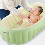 Fratelli Richell Japan Soft Baby Tub/Chair, Bather for New Born Infant with inbuilt Inflatable Pump - Green