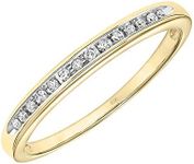 Brilliant Expressions 10K Yellow Gold 1/20 Cttw Conflict Free Diamond Channel-Set Wedding or Anniversary Band (I-J Color, I2-I3 Clarity), Yellow Gold, White Diamond