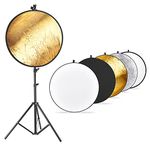 Neewer Photo Studio Light Reflector Kit and Light Stand: 110cm 5-in-1 Multi-Disc Reflector, Light Stand and Metal Reflector Holder for Photo Video Portrait Photography