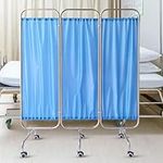 Medical Privacy Screen,Folding Screens and Room Dividers Privacy Curtains with Wheels for A&E, Wards, Hospitals Mobile Stainless Steel Partitions Removable for Cleaning (A)