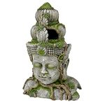 Rosewood Polyresin Moss Covered Stone Head Aquarium Ornament, Large