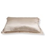 Dame Essentials 100% Pure Mulberry Silk Pillowcase for Healthy Hair and Skin | 22 Momme Grade 6A Long Thread Queen Size, Both Sides Silk Pillow Cover | Hypoallergenic (50X70 cms+5cm Border Gold)