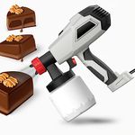 Paint Sprayer, 500W High-Pressure Multifunctional Airbrush Machine with 800ml Container, Chocolate Spray Gun with 3 Nozzles for Pastry Cake Decor Baking Household Latex Paint