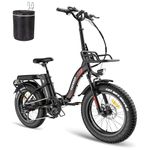 Fafrees F20 MAX Electric Bicycle, 20 * 4.0inch Men's Folding Electric Mountain Bike, 48V/22.5Ah Battery, Front Basket, Unisex Adult Fatbike Ebike, Range 90-150KM (Black)