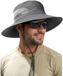 FURTALK Mens Bucket Sun Hat UPF 80+ Wide Brim Hiking Fishing Beach Outdoor Hats Dark Grey