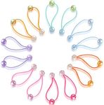 14 Pcs Double Balls Elastic Ponytail Holders Colorful Kids Hair Ties with Balls Cute Ball Hair Ties Circle Bubble Hair Bands Rubber Hair Elastics Ties for Baby Toddler Girls Women (Stylish Style)