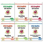 CGP KS2 English SAT Buster Grammar, New KS2 English Reading SAT Buster Non-Fiction, Spelling Book, Poetry, Arithmetic, Geometry Measures & Statistics 6 Books Collection Set