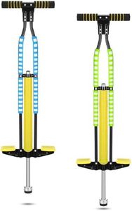 Leitee 2 Pcs Pogo Stick, Suitable for 80-160 Lbs, Soft Foam Jump Stick, Easy Grip Handles, for Beginners Teens Adults Outdoor Exercise Body Balance Keep Healthy(Blue, Green)