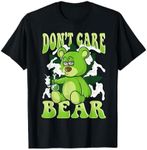 Stoned Bear Smoking Weed Holding Bong Don't Care Marijuana T-Shirt