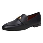 COACH Women's Sculpt C Leather Loafer Tanner, Black, 6 UK