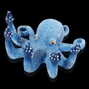 DIYBravo Octopus Aquarium Fish Tank Ornaments Accessories Blue Glowing in The Dark, Fingers Enhance Resin Decor Decorative Octopus for Home Office 2.5 * 5 * 5 Inches (Blue)