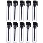 100 Pcs Empty Perfume Sample Bottles Mini Glass Refillable Sample Vial Containers with Black Cap for Aromatherapy, Essential Oil, Fragrance and Liquid (2ml)