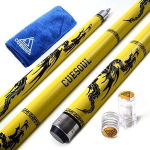 CUESOUL SOOCOO Series 58" 19oz 11.5mm Tip Maple Pool Cue Stick Set with Joint/Shaft Protector and Cue Towel(CSSC-U108)