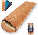 QEZER Down Sleeping Bag for Adults, Teens, 40-60℉ 600 Fill Power Duck Down Ultralight Sleeping Bag Backpacking Sleeping Bag with Compression Sack