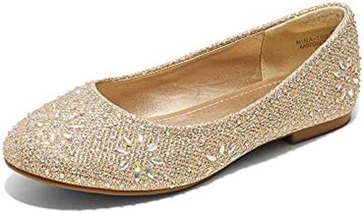 Dream Pairs NINA-100 Mary Jane Rhinestone Embelishment Slip On Versatile Ballerina Flat (Toddler/ Little Girl) New, size 13