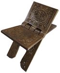 Foldable Wooden Book Stand Rihal for Holy Al-Quran AMN-217 Chanting Bookshelf Islam Bismillah and Shahadah Carved Rehal Bible Magazine Cookbook Display Holder Rack Muslim Eid Ramadan Gift