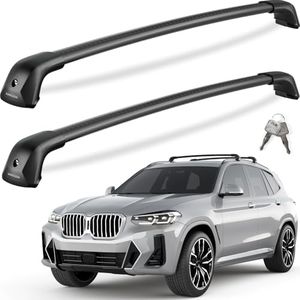 KINGGERI 330lb Lockable Roof Rack Cross Bars Compatible with BMW X3 G01 2018-2026 with Flush Side Rails, Heavy Duty Rooftop Aluminum Roof Rails Crossbars Cargo Anti-Theft Luggage Accessories