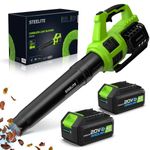 STEELITE 21V Leaf Blower, Electric Cordless Leaf Blower with 2 x 4.0Ah Battery Packs, 120 MPH 480 CFM, Lightweight Battery Powered Blower for Lawn Care, Patio Cleaning, Blowing Leaves and Dust