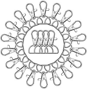 Key Chain Clip Hook, D Ring Clip Keychain Lanyard Swivel Snap Hooks Clip on Key Ring for Crafts and Purse Hardware (2.5cm )