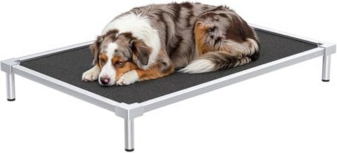 Pronest Chew Proof Elevated Dog Beds Medium Large Sized, Aluminum Alloy Dogs Supplies Raised Cot for Cooling Indoor/Outdoor/Camping Use-48.4"x 32.7" x 7"