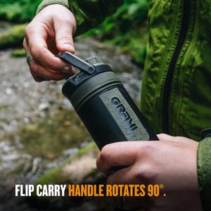 UltraPress Water Purifier Bottle, Black – Portable Filtration