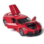 VARIYA ENTERPRISE Alloy Metal Pull Back Die-cast Car 1:32 Bugatti LA Voiture Noire Diecast Metal Pullback Toy car with Openable Doors & Light, Music Boys Gifts Toys for Kids【 Red】